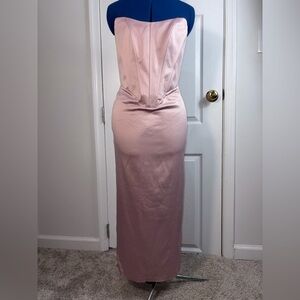 Chic Strapless Pink Dress